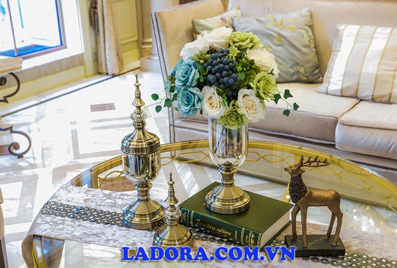 bộ lo hoa thủy tinh trang trí phòng tại ladora shop đồ decor ở hà nội