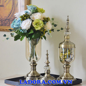 bộ lọ hoa thủy tinh đẹp trang trí nhà tại ladora shop