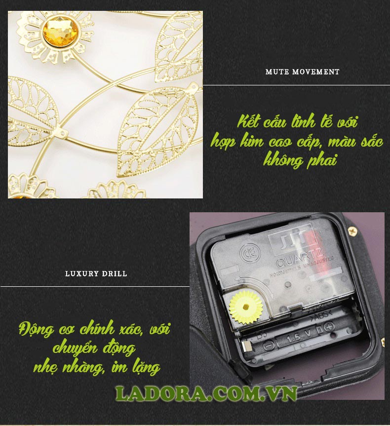 đồng hồ trang trí phòng khách tại shop đồ decor ladora ở hà nội