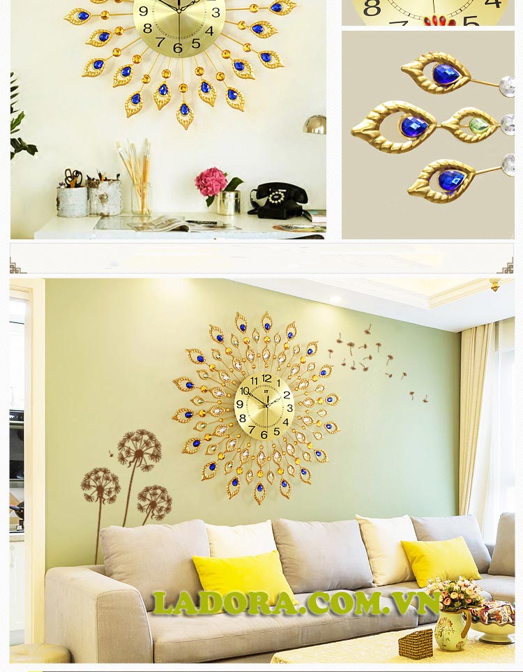 đồng hồ chim công treo tường tại ladora shop