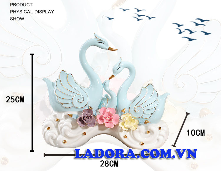 kích thước gia đình chim thiên nga tại ladora shop ở hà nội