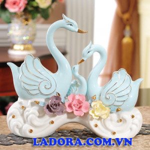 gia đình chim thiên nga trang trí tại ladora shop