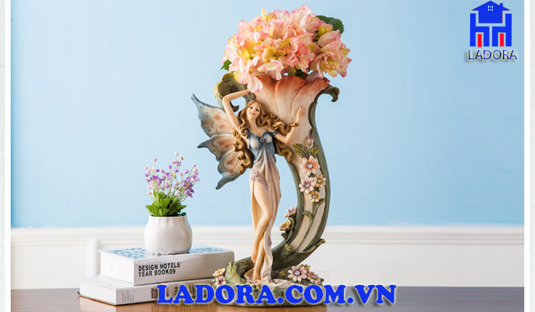 bình hoa lụa đẹp thiên thần cánh bướm tại ladora shop đồ decor trang trí
