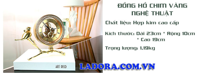 kích thước và mô tả chiếc đồng hồ để bàn tại ladora shop