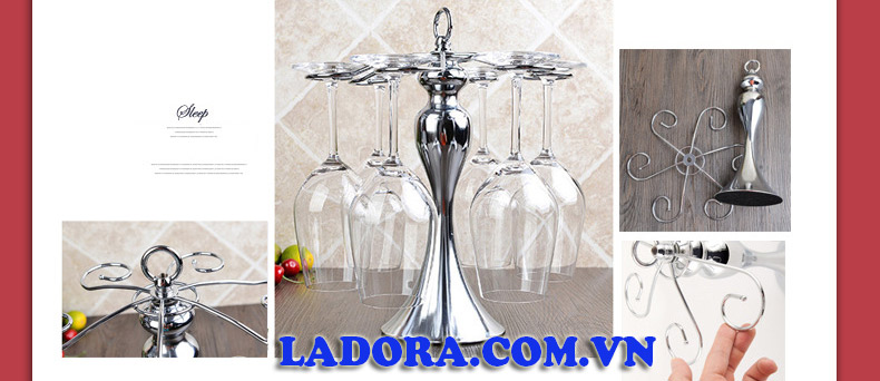 quà tặng đẹp và ý nghĩa với chiếc giá treo ly rượu vang GL037 tại ladora shop đồ decor ở hà nội