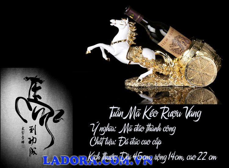 kích thước và thông tin sản phẩm trên chiếc kệ Tuấn mã - ladora shop