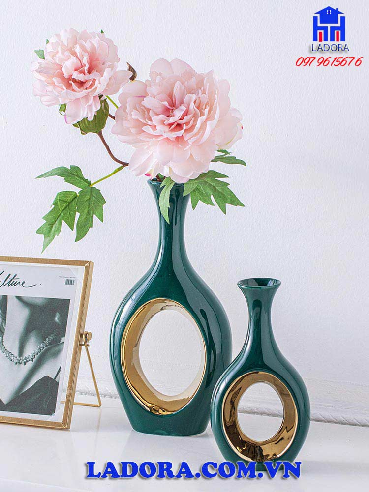 cặp lọ hoa trang trí decor trong nhà với vẻ đẹp tinh tế và thanh lịch - ladora shop decor trang trí