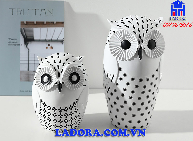 quà tặng ý nghĩa với đôi chim cú mèo decor trang trí tại ladora shop