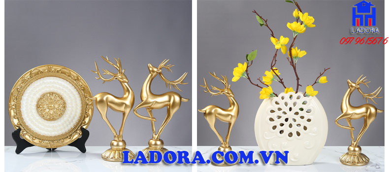 cặp hươu với nhiều ý nghĩa tốt đẹp, là decor trang trí được ưa chuộng nhất ladora shop