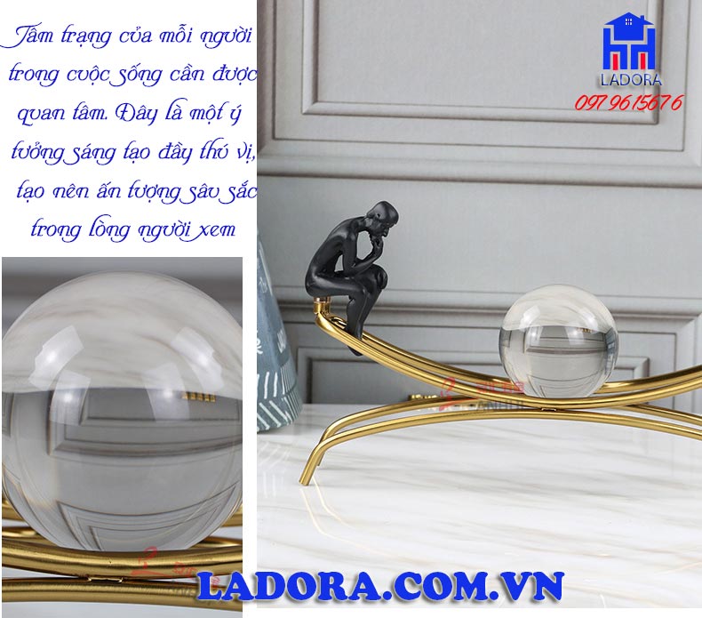 đồ decor trang trí mô phỏng tâm trạng của con người rơi vào trạng thái suy tư - ladora shop