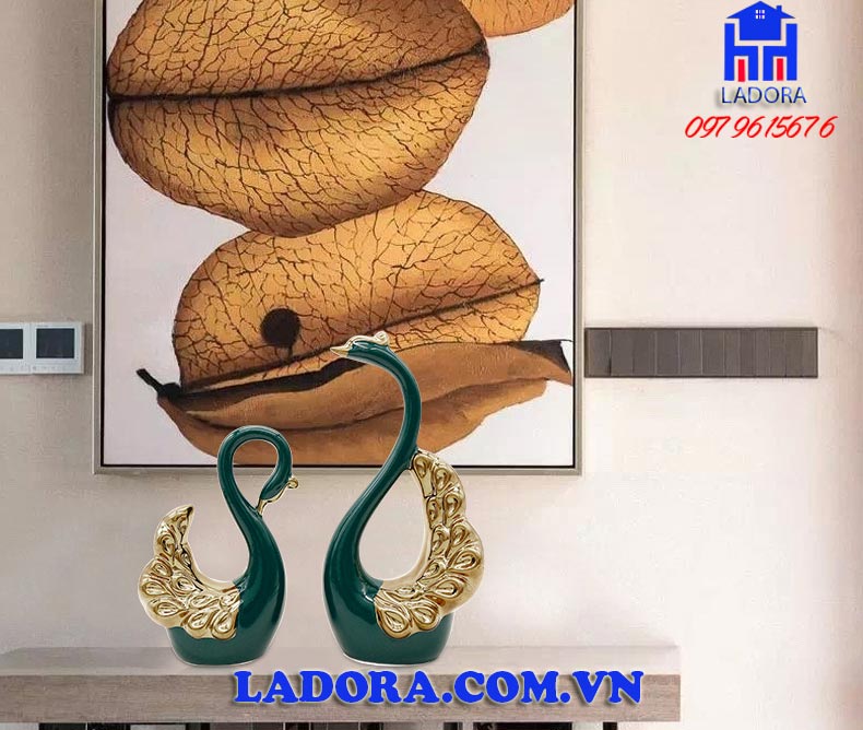 đồ trang trí đẹp cặp chim thiên nga tại ladora shop