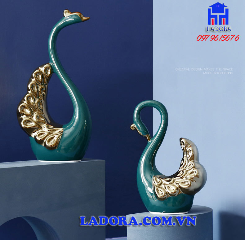 trang trí cặp thiên nga trong phòng ngủ phòng khách làm đẹp thêm cho không gian sống - ladora shop
