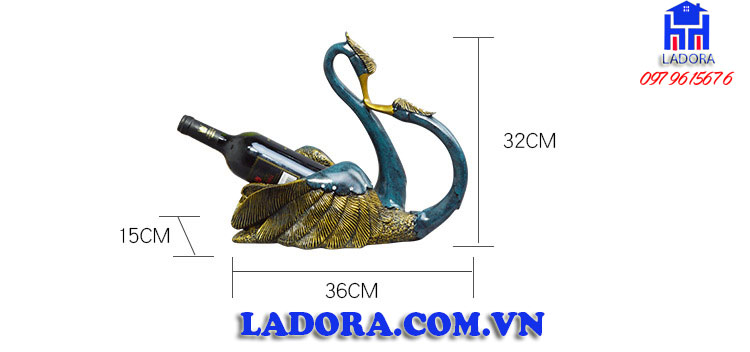kích thước giá để rượu vang thiên nga tại ladora shop