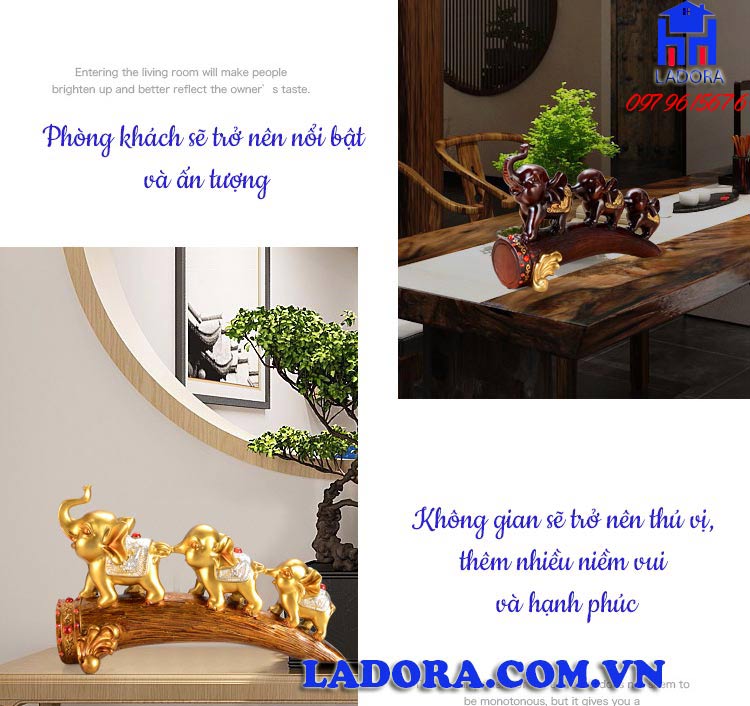 decor trang trí nội thất gia đình voi sẽ làm không gian thêm ấn tượng và thú vị - ladora shop 