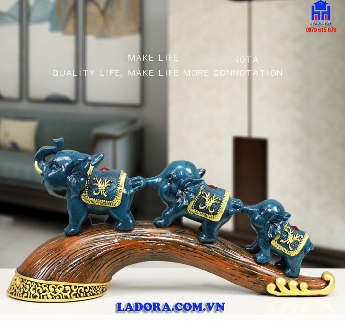 gia đình voi tượng decor trang trí phòng khách