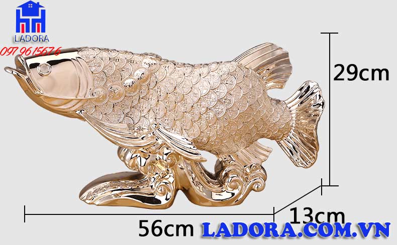 kích thước tượng cá rồng tại ladora shop