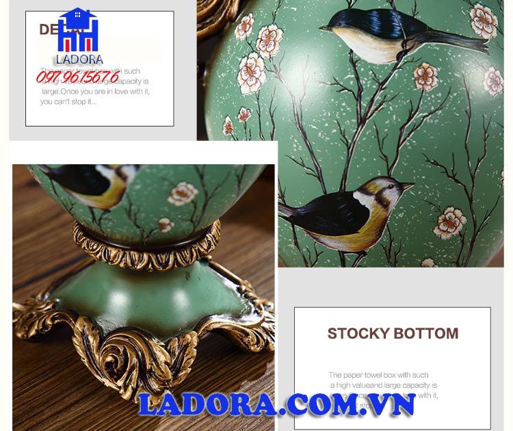 hình ảnh chi tiết bình hoa tân cổ điển tại ladora shop