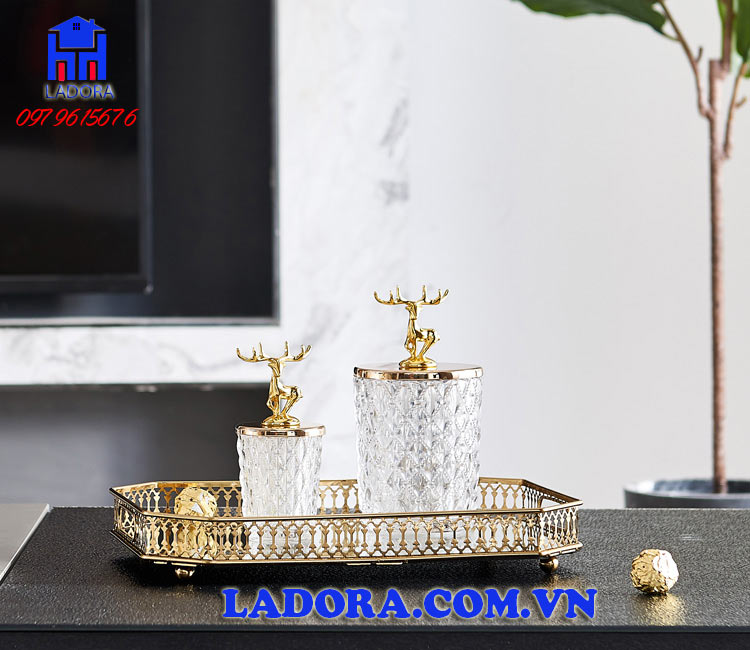 bộ đôi hộp đựng thủy tinh làm quà tặng rất xinh đẹp