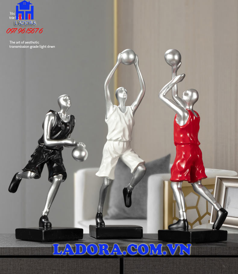 decor nhà đẹp tượng cầu thủ bóng rổ tại ladora shop