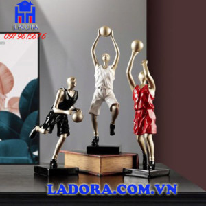 bộ tượng decor nhà người chơi bóng rổ