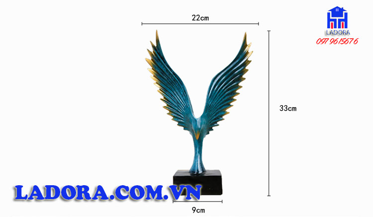 kích thước decor tượng cánh chim đại bàng tại ladora