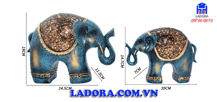 kích thước và chất liệu tượng decor nội thất con voi