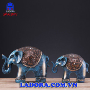 Đồ decor nội thất cặp voi may mắn tại ladora shop
