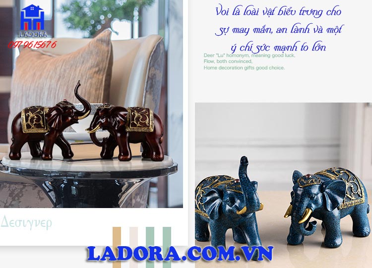 Tượng decor con voi giúp thu hút tài lộc, chiêu tài và cầu bình an