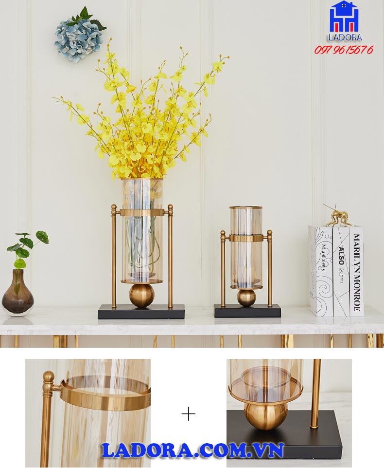 lọ hoa thủy tinh với phong cách đầy sự trẻ trung và tươi mới