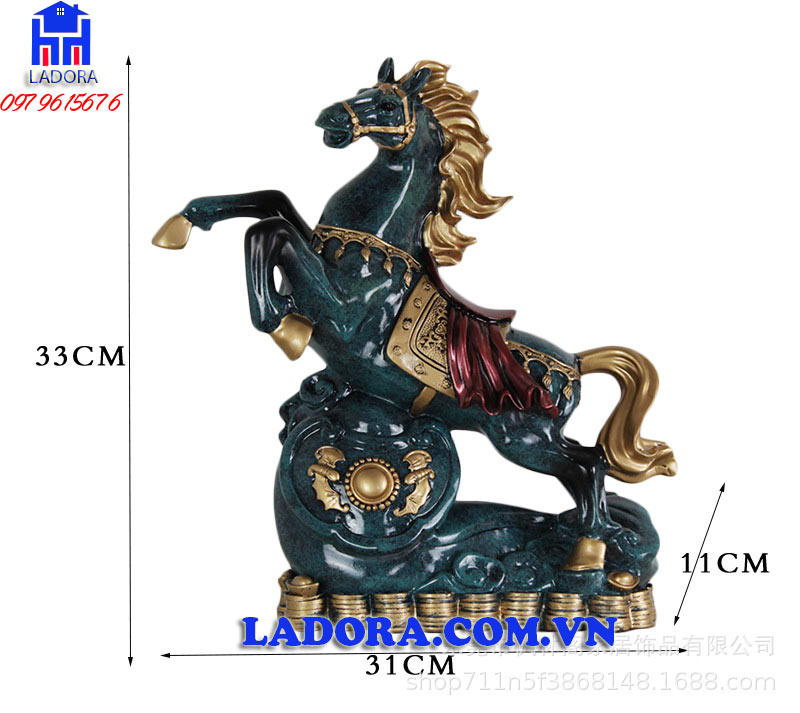 kích thước tượng con ngựa tại ladora shop bán đồ trang trí nội thất