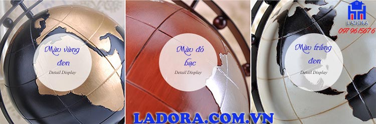 màu sắc quả địa cầu trang trí tại ladora