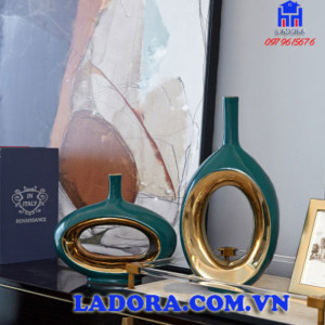 cặp bình gốm cao cấp trang trí phòng đẹp tại ladora