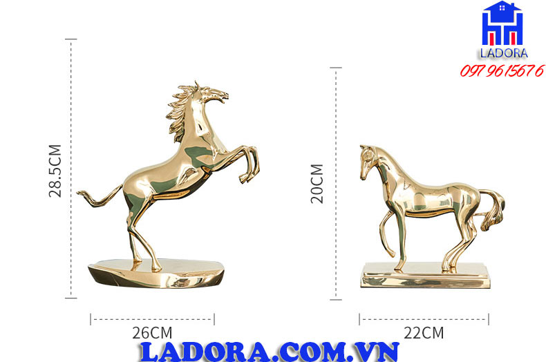 Kích thước tượng ngựa bằng đồng tại ladora shop