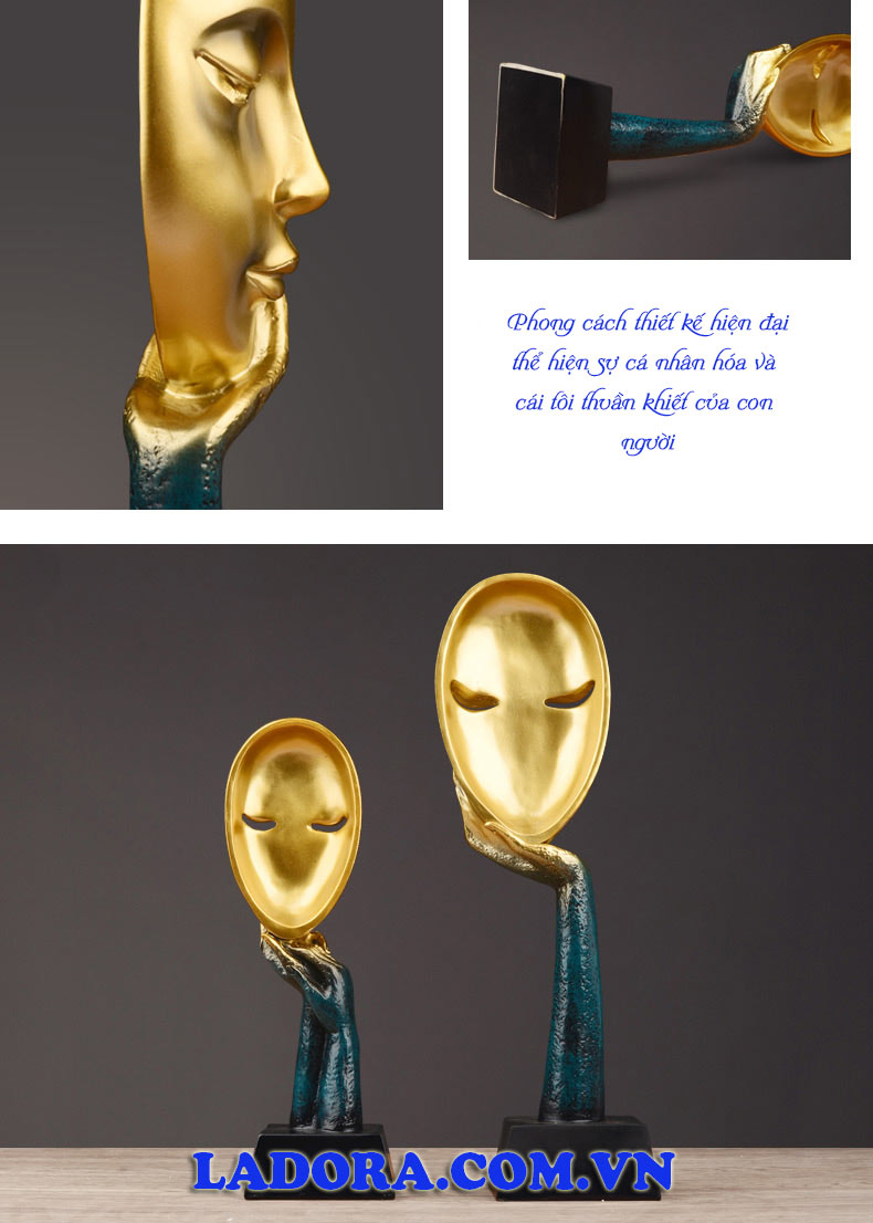 tượng decor trang trí người sống nội tâm có 2 màu sắc tại ladora