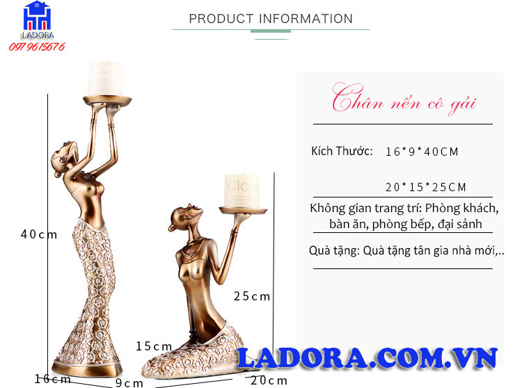 kích thước bộ sản phẩm tại Ladora shop