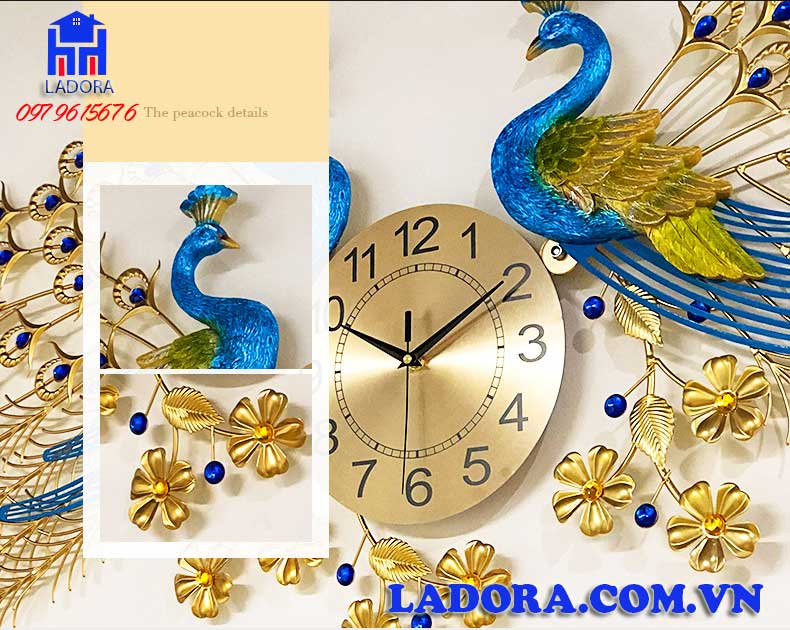 đồng hồ con chim công đem lại cho không gian nội thất sự ấn tượng nổi bật