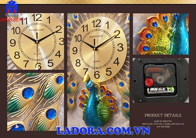 đồng hồ chim công sang trọng và nổi bật tại ladora shop