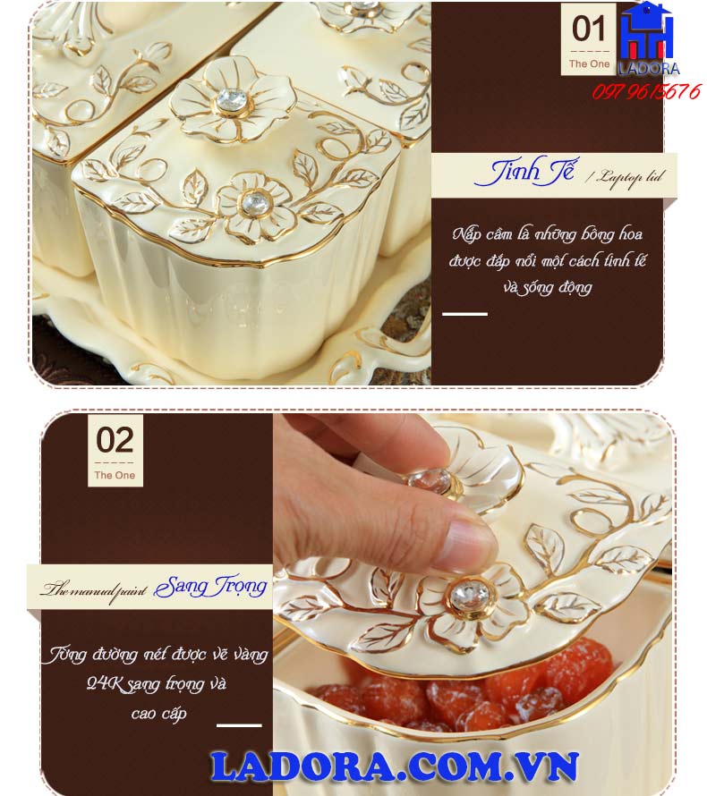 khay mứt tết tại ladora được chế tác thủ công hết sức kỳ công và tỷ mỉ