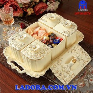 khay đựng mứt tết bằng sứ cao cấp tại ladora