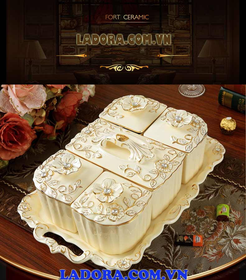 khay mứt tết sang trọng và thanh lịch tại ladora shop