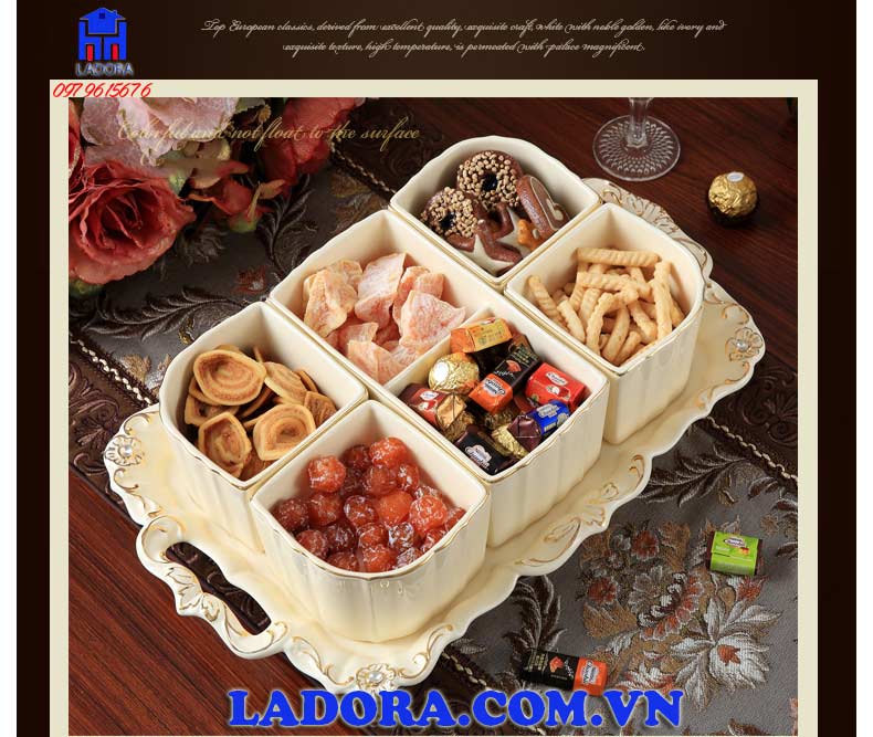 mứt kẹo ngày tết sẽ trở nên cực kỳ ngon mắt trên chiếc khay BA015