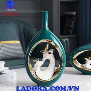 bình gốm sứ trang trí gia đình hươu đẹp và ý nghĩa