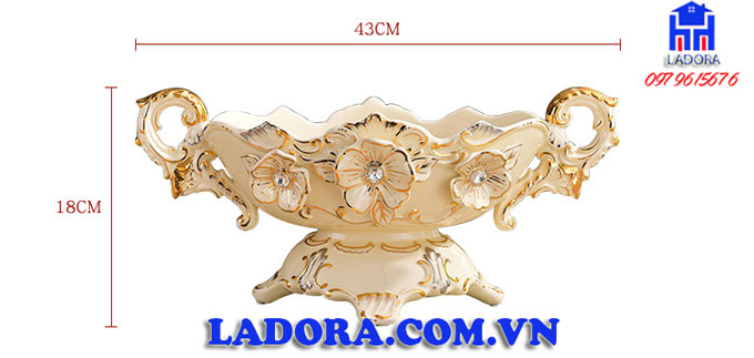 kích thước đĩa trái cây bằng sứ tại ladora
