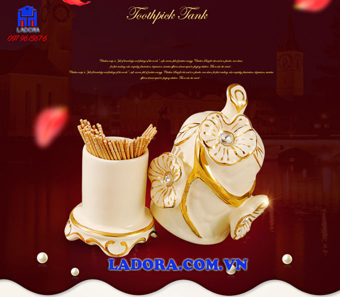 hộp đựng tăm bằng sứ cao cấp sang trọng