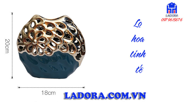 kích thước lọ hoa đi kèm hươu