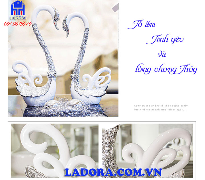 thiên nga trang trí biểu tượng của tổ ấm và tình yêu