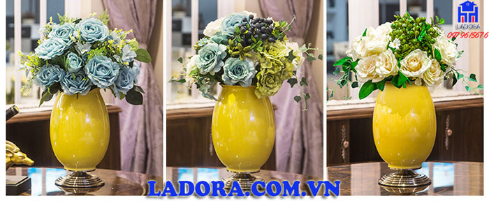 sự sinh đẹp và lãng mạn khi trang trí bộ lọ hoa trong nhà