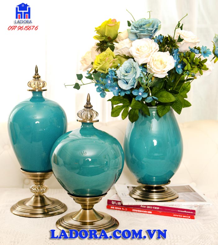 bộ lọ hoa sứ cao cấp trang trí nhà đẹp
