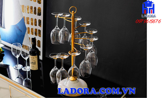 giá treo ly rượu vang treo được 10 ly tại ladora