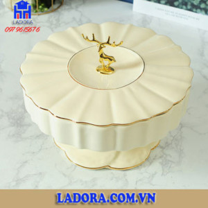 khay đựng bánh kẹo tết bằng sứ tại shop đồ decor ladora